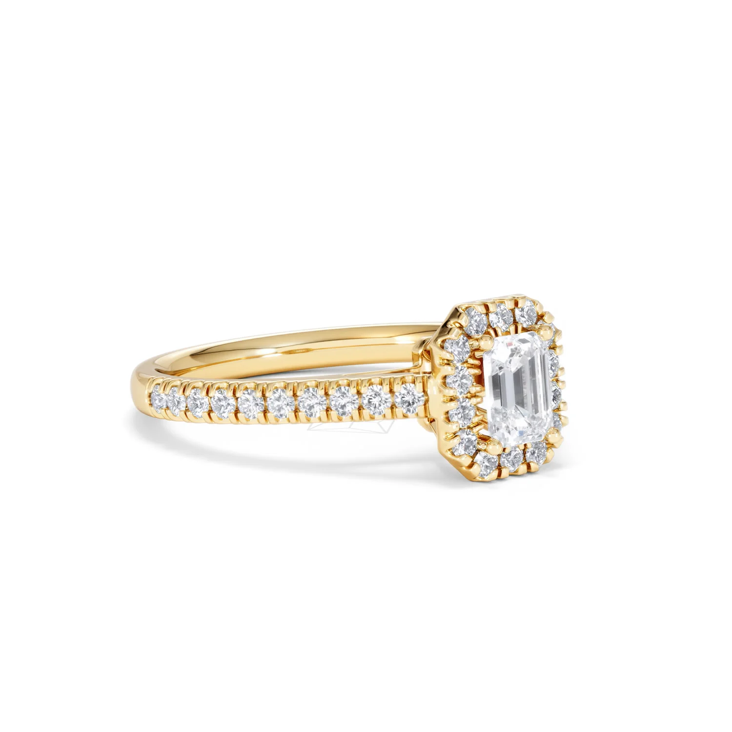 Annabelle Lab Diamond Halo Engagement Ring in 18K Gold 1ct F/VS1 - Image 16