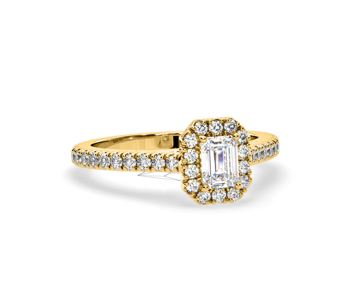 Annabelle Lab Diamond Halo Engagement Ring in 18K Gold 1ct F/VS1 - Image 163