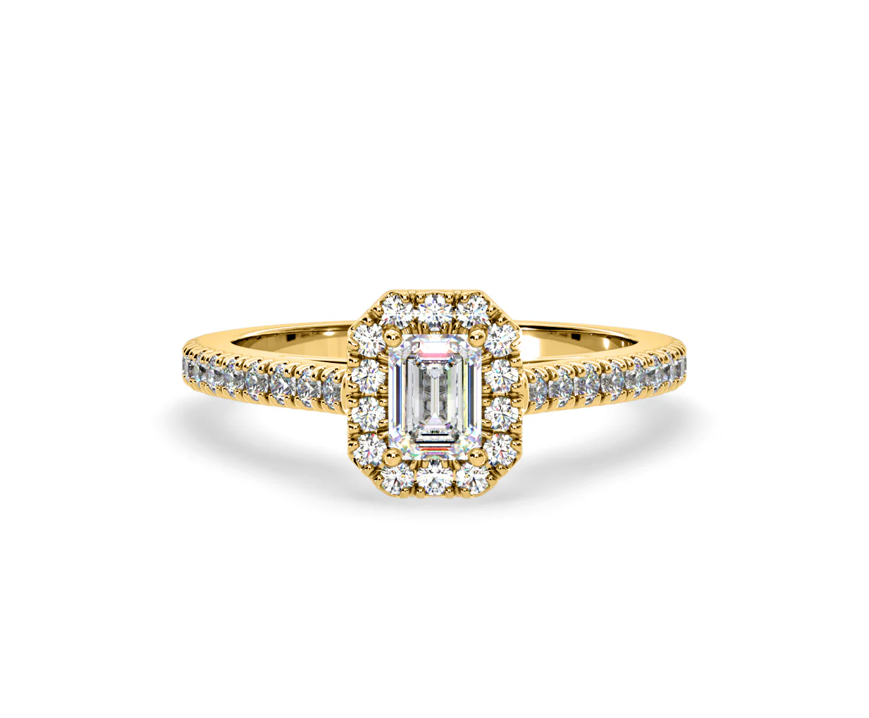 Annabelle Lab Diamond Halo Engagement Ring in 18K Gold 1ct F/VS1 - Image 167