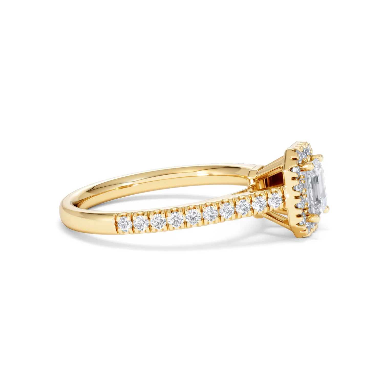 Annabelle Lab Diamond Halo Engagement Ring in 18K Gold 1ct F/VS1 - Image 24