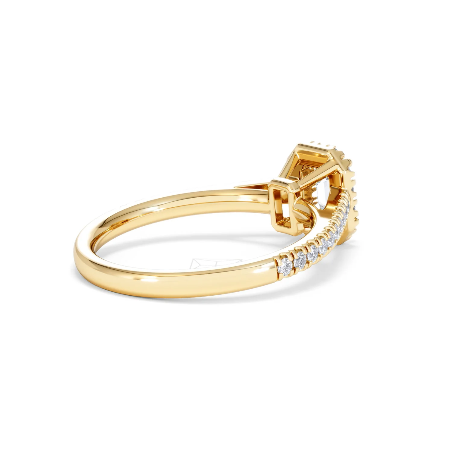 Annabelle Lab Diamond Halo Engagement Ring in 18K Gold 1ct F/VS1 - Image 37