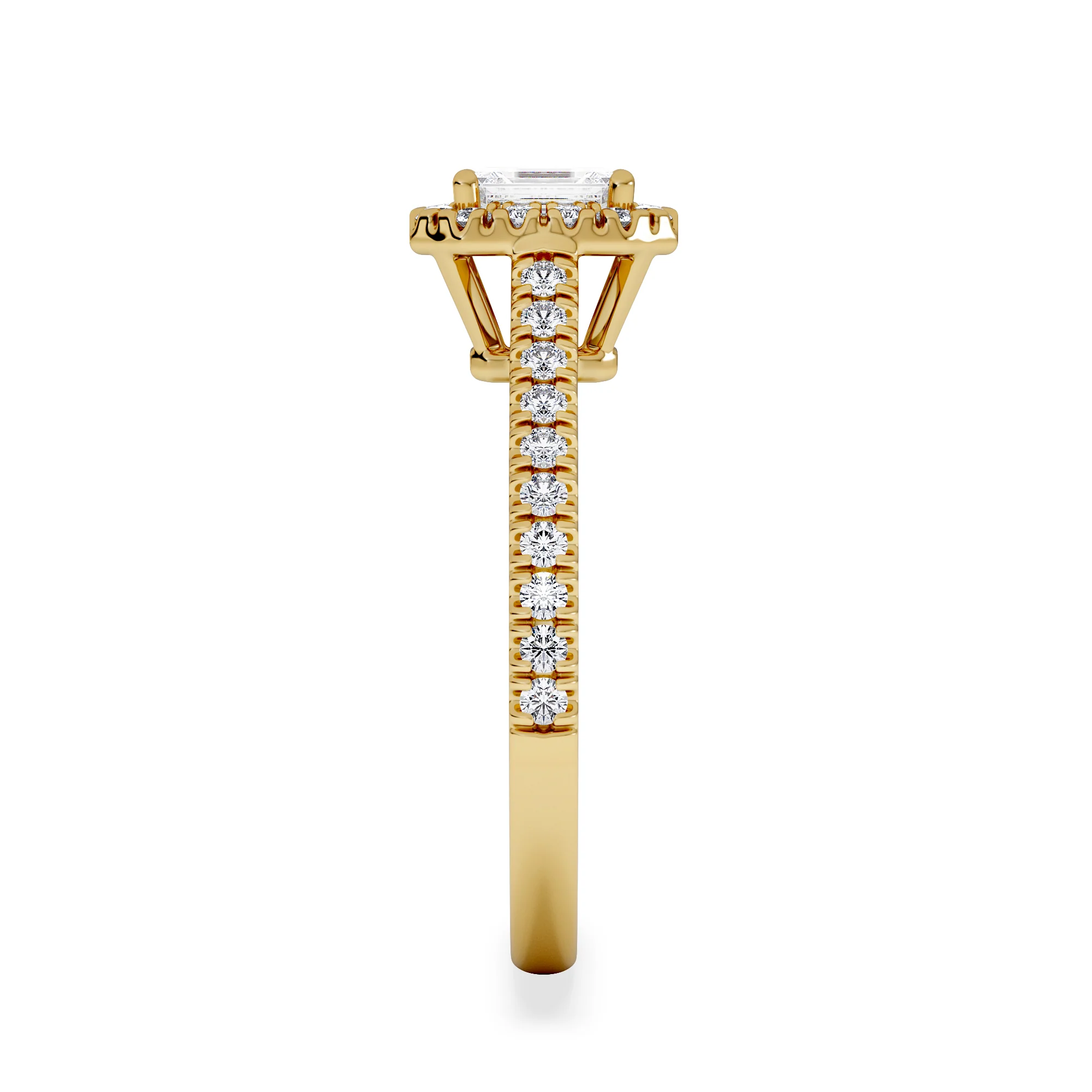 Annabelle Lab Diamond Halo Engagement Ring in 18K Gold 1ct F/VS1 - Image 5