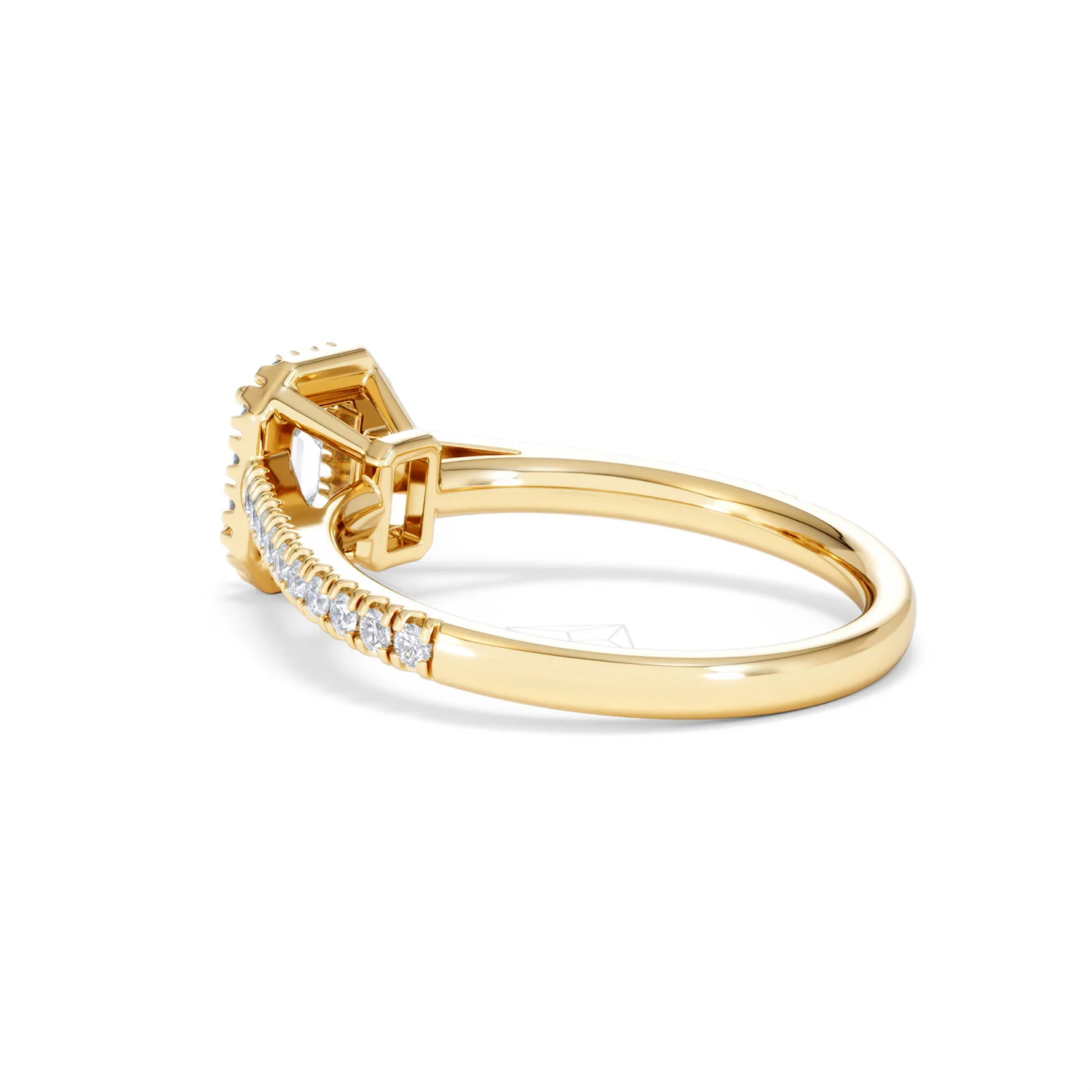 Annabelle Lab Diamond Halo Engagement Ring in 18K Gold 1ct F/VS1 - Image 59