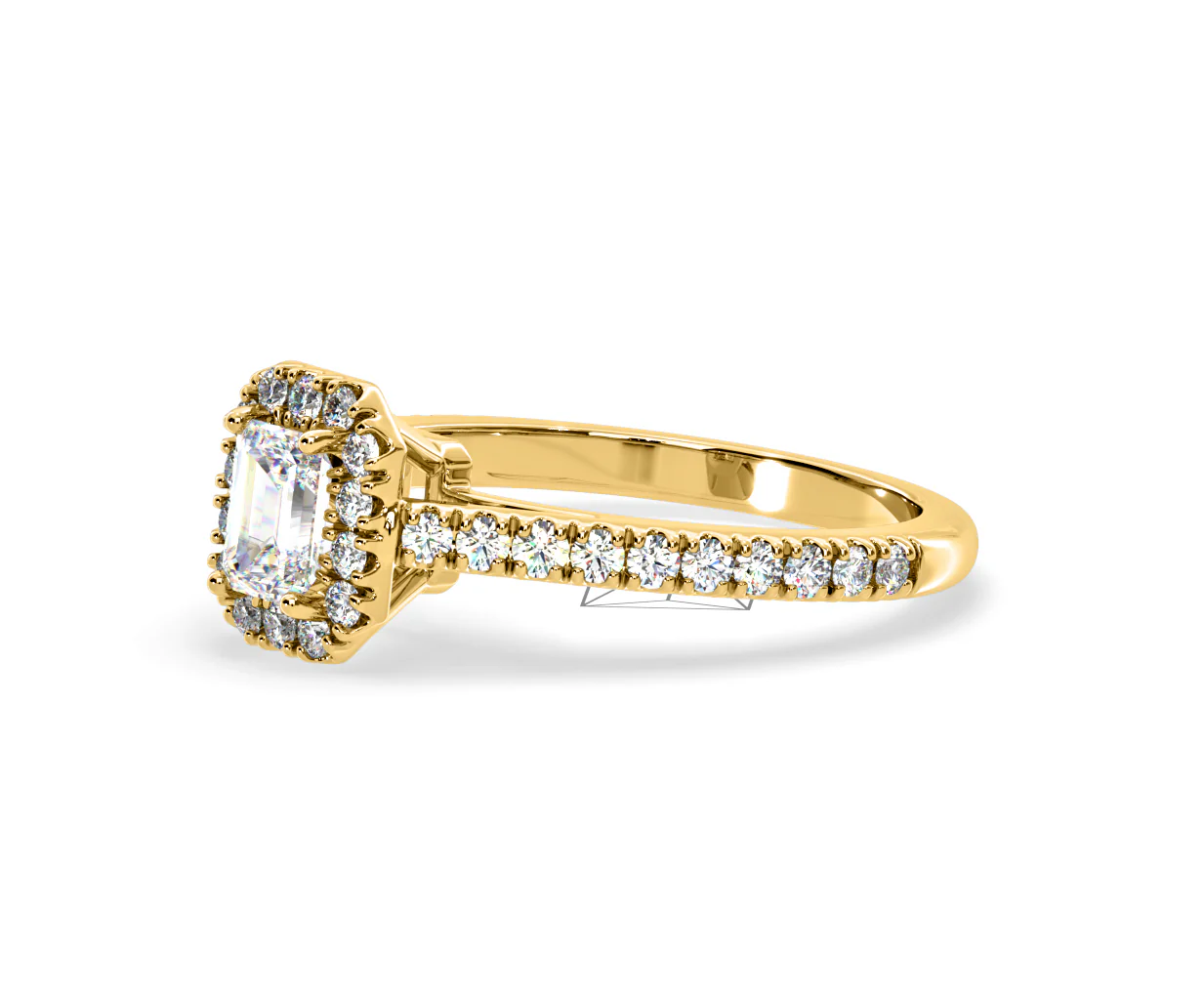 Annabelle Lab Diamond Halo Engagement Ring in 18K Gold 1ct F/VS1 - Image 99