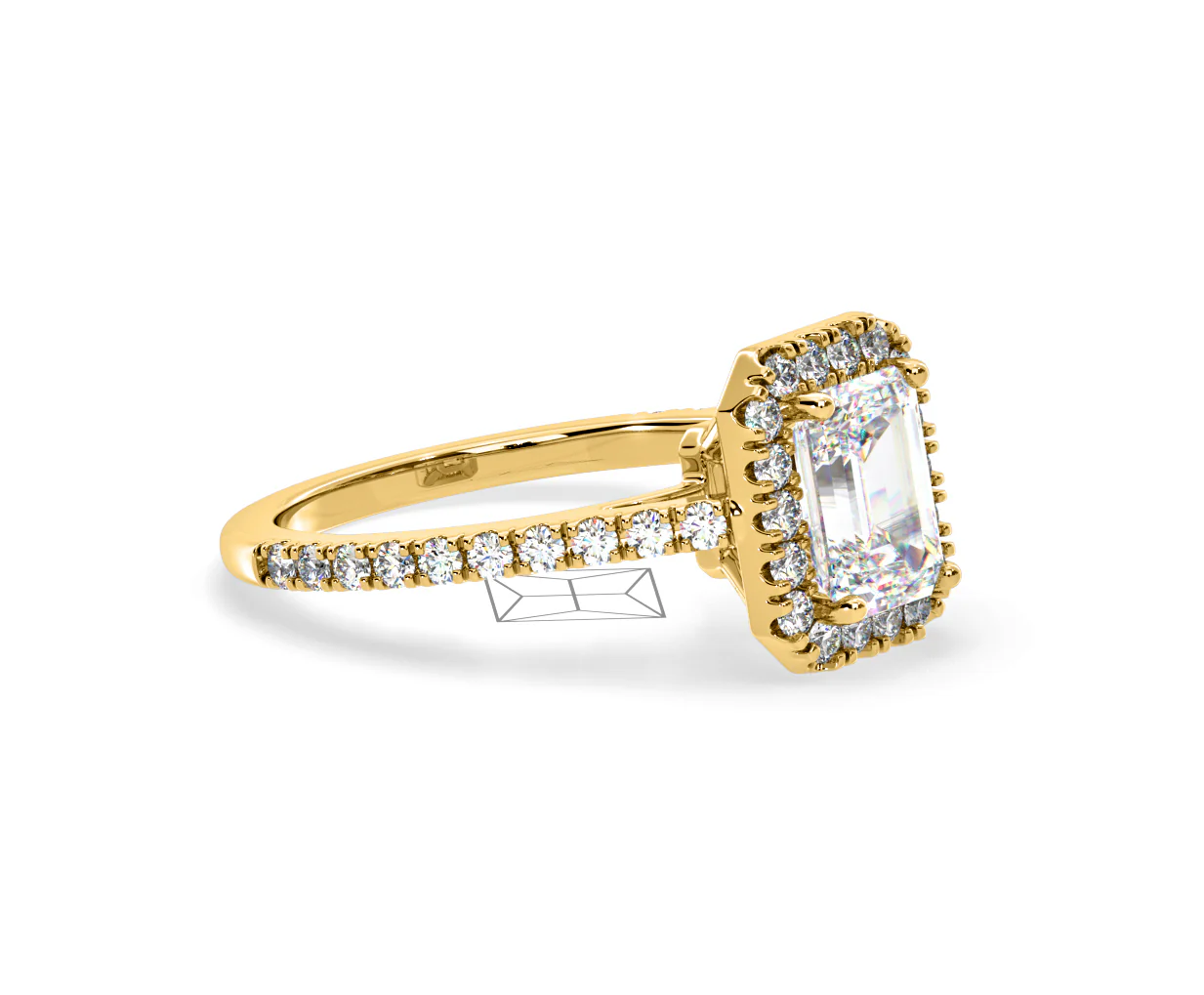 Annabelle Lab Diamond Halo Engagement Ring in 18K Gold 2.15ct F/VS1 - Image 155