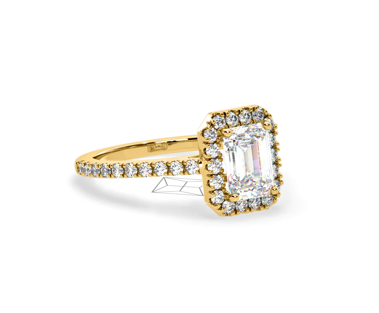 Annabelle Lab Diamond Halo Engagement Ring in 18K Gold 2.15ct F/VS1 - Image 159