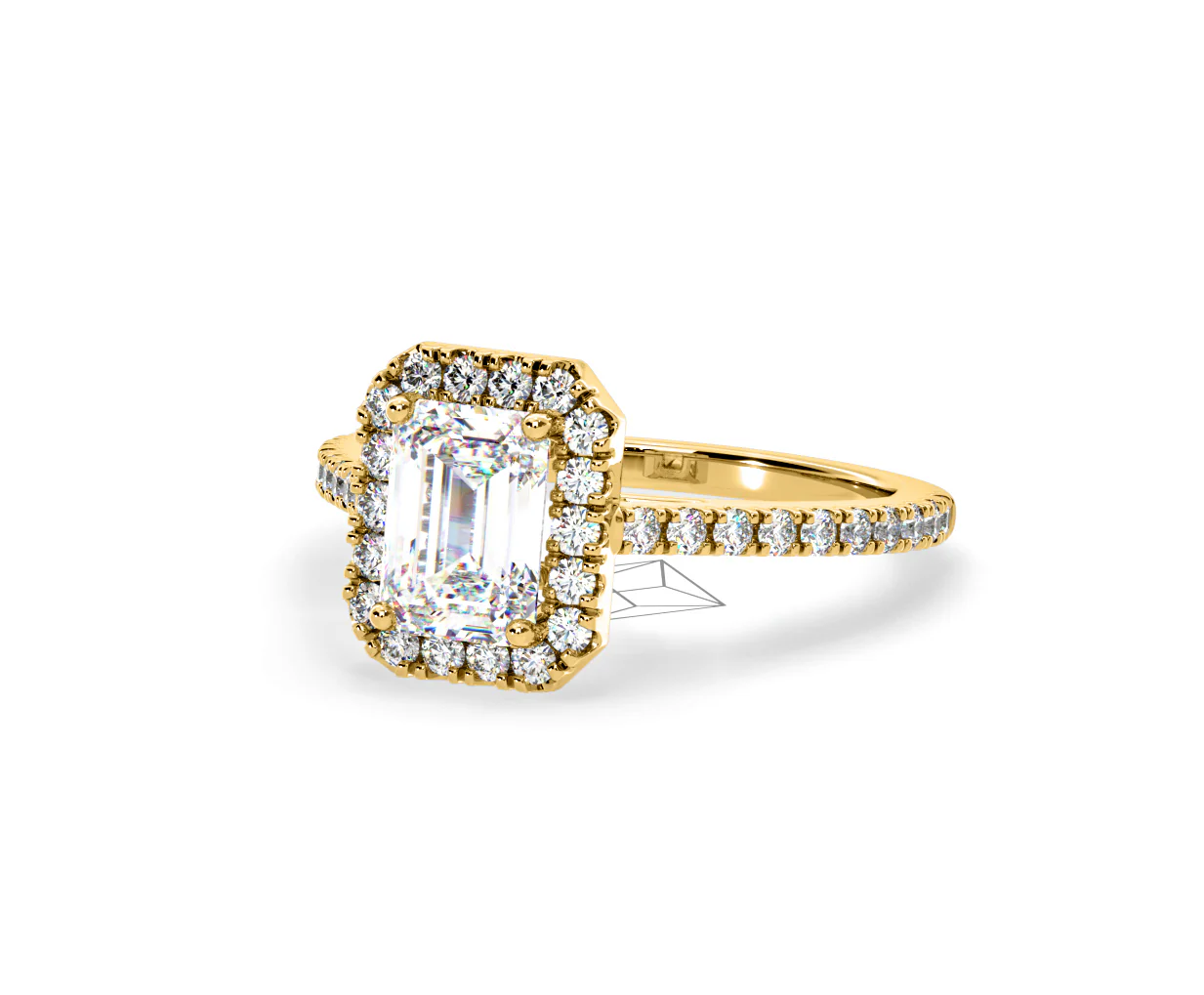 Annabelle Lab Diamond Halo Engagement Ring in 18K Gold 2.15ct F/VS1 - Image 92