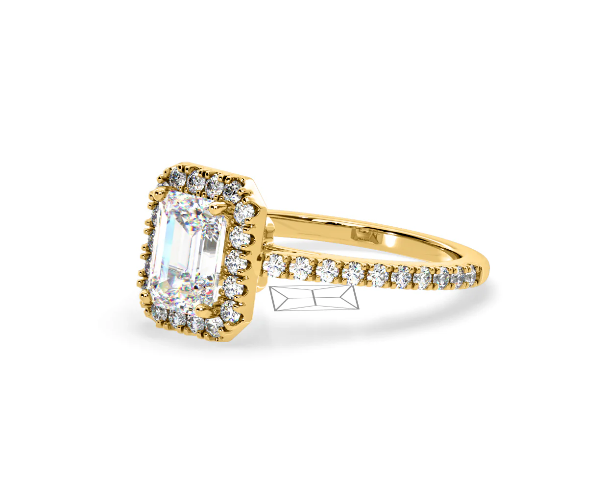 Annabelle Lab Diamond Halo Engagement Ring in 18K Gold 2.15ct F/VS1 - Image 96
