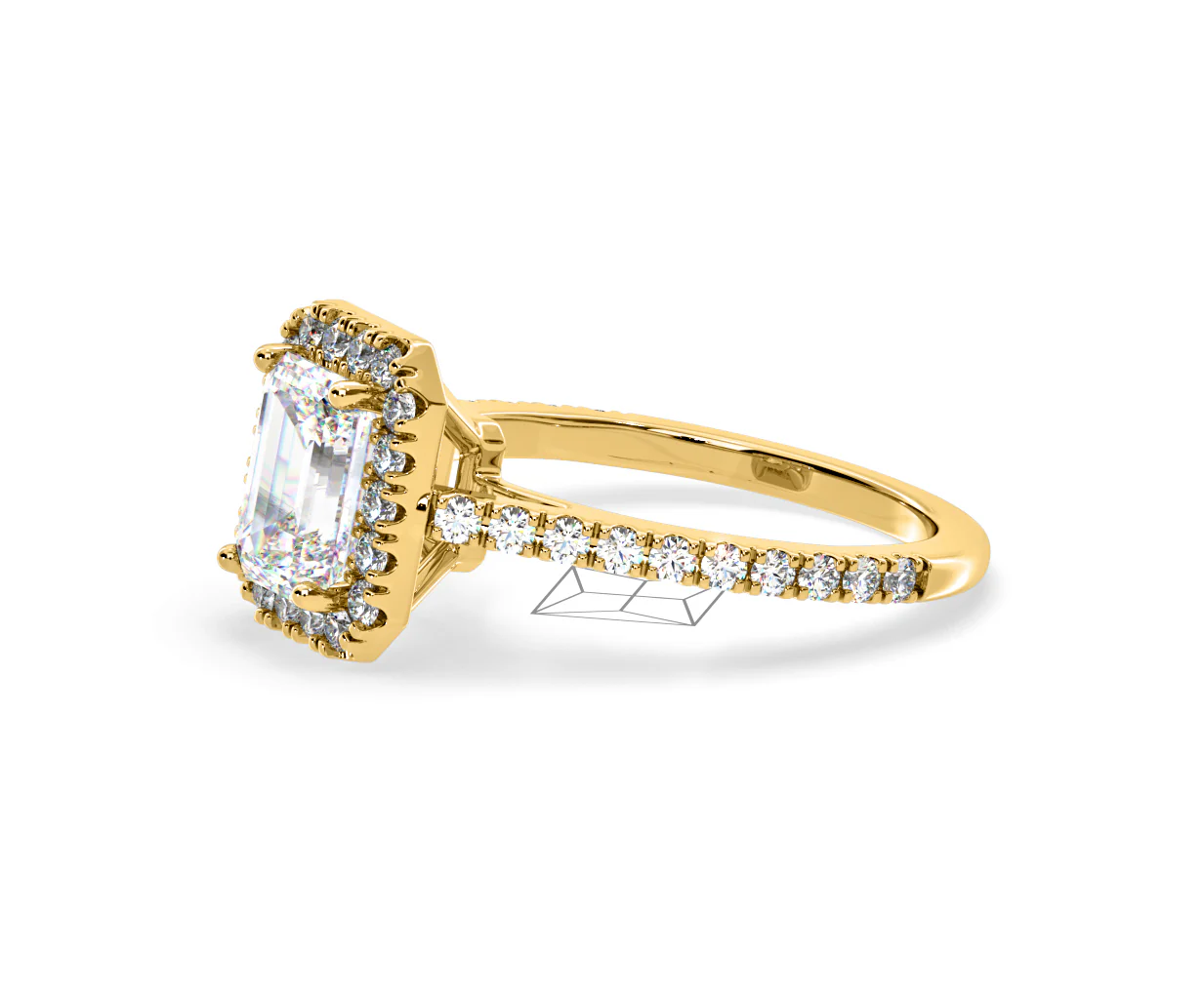 Annabelle Lab Diamond Halo Engagement Ring in 18K Gold 2.75ct F/VS1 - Image 100