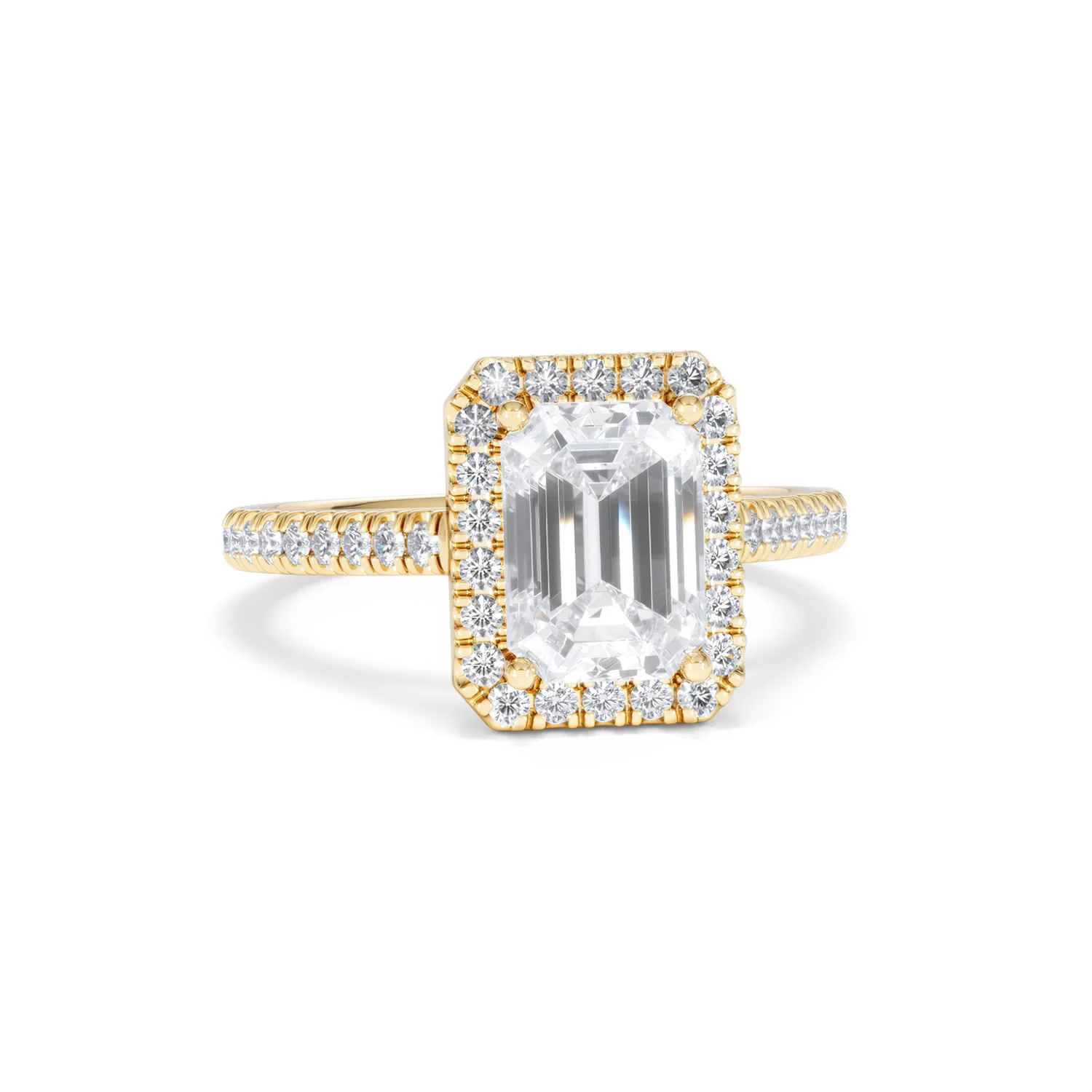 Annabelle Lab Diamond Halo Engagement Ring in 18K Gold 2.75ct F/VS1 - Image 13