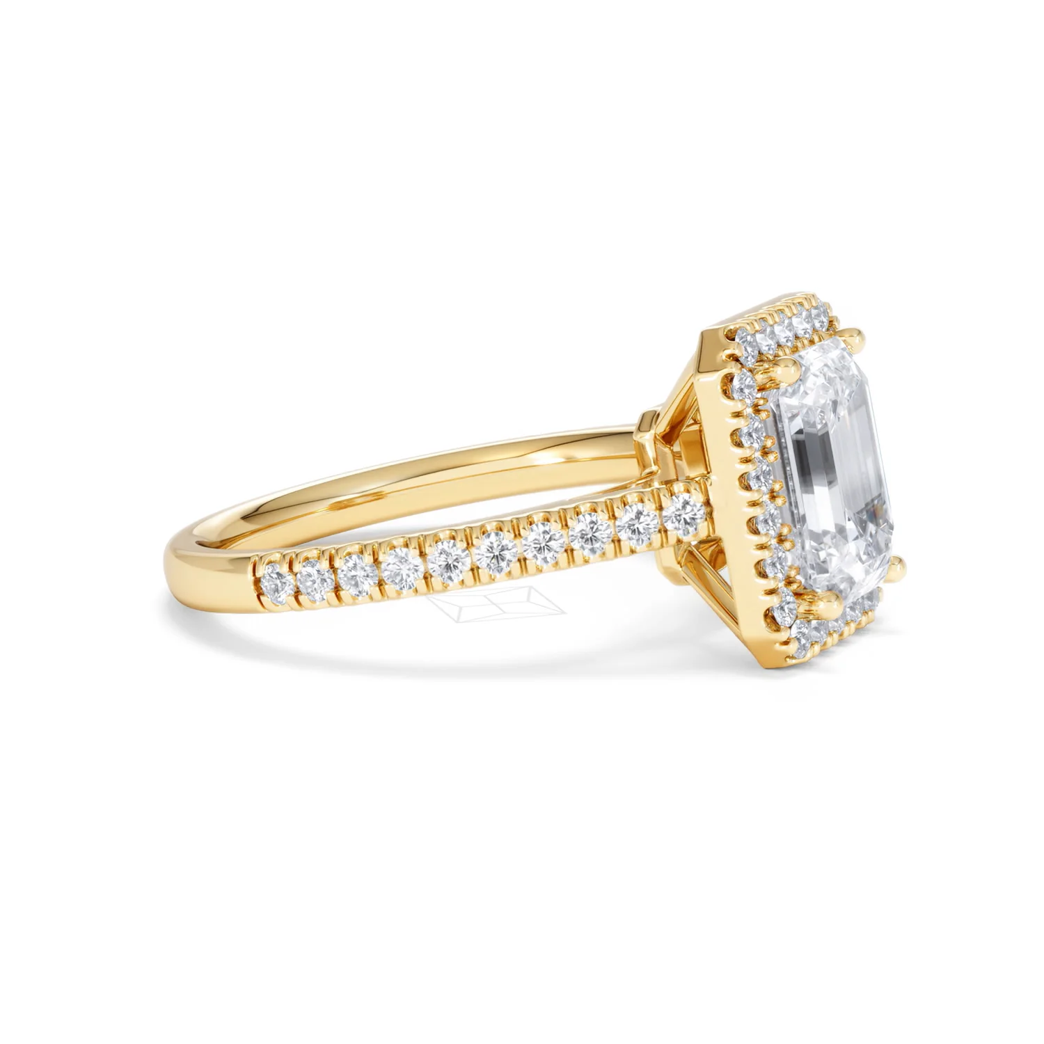 Annabelle Lab Diamond Halo Engagement Ring in 18K Gold 2.75ct F/VS1 - Image 25