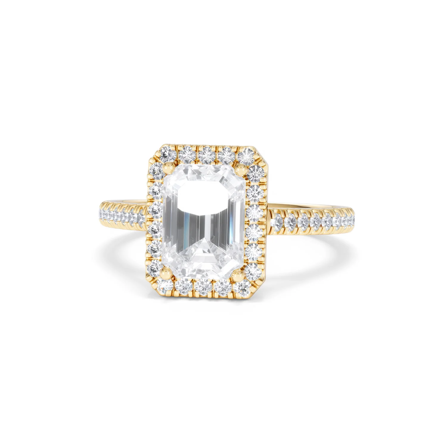 Annabelle Lab Diamond Halo Engagement Ring in 18K Gold 2.75ct F/VS1 - Image 89