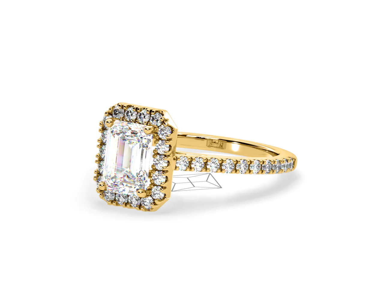 Annabelle Lab Diamond Halo Engagement Ring in 18K Gold 2.75ct F/VS1 - Image 94