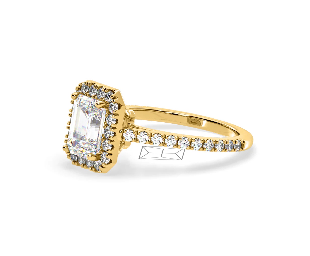 Annabelle Lab Diamond Halo Engagement Ring in 18K Gold 2.75ct F/VS1 - Image 98