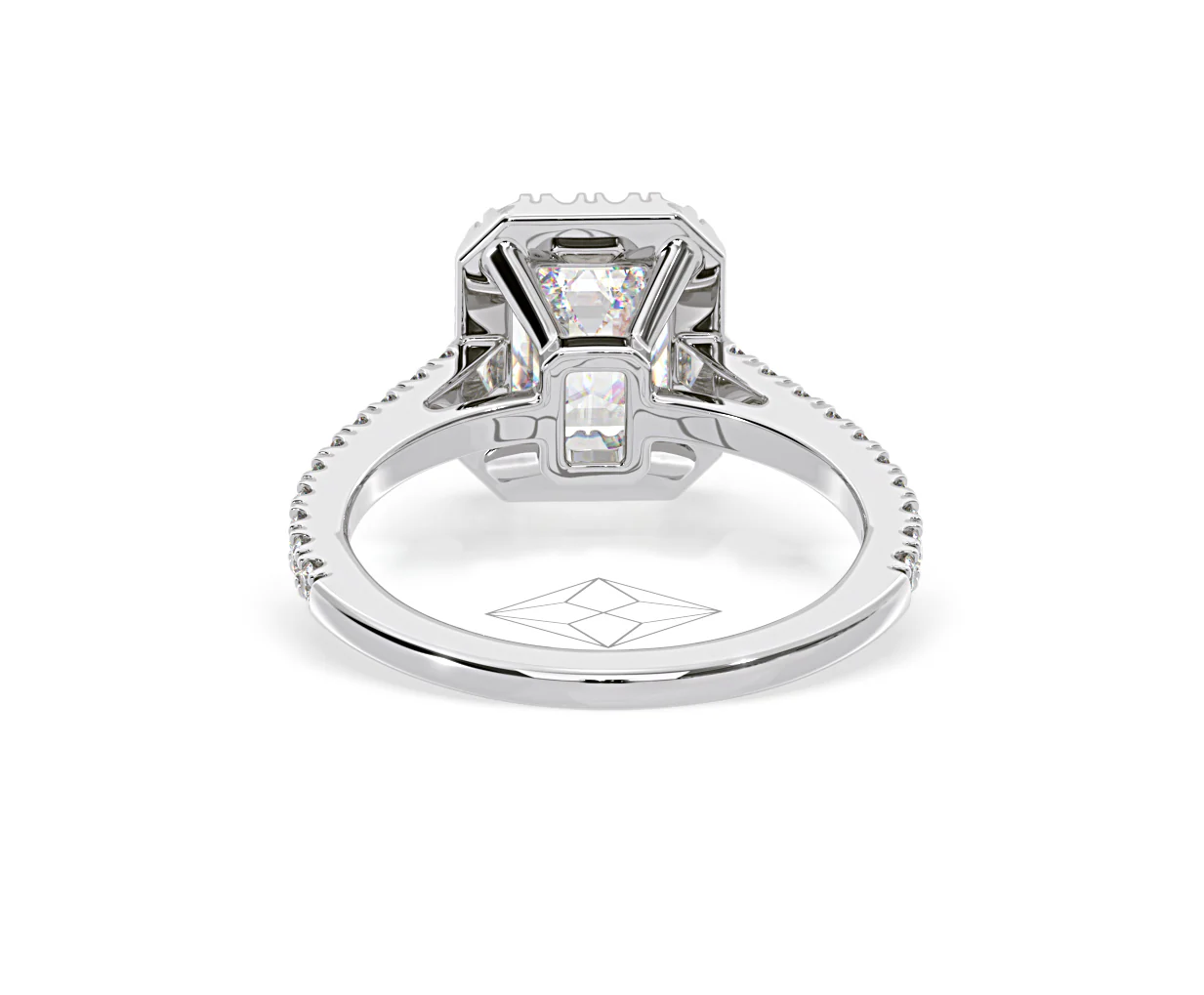 Annabelle Lab Diamond Halo Engagement Ring in Platinum 1.65ct F/VS1 - Image 126
