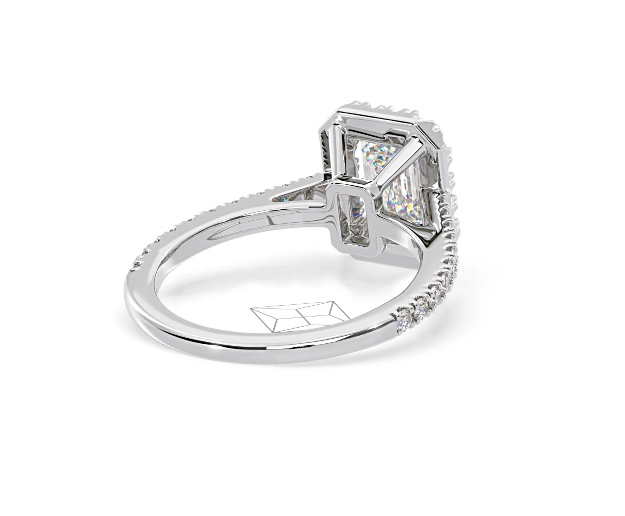 Annabelle Lab Diamond Halo Engagement Ring in Platinum 1.65ct F/VS1 - Image 133