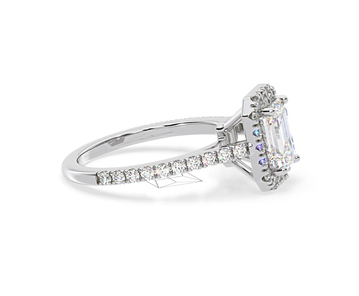 Annabelle Lab Diamond Halo Engagement Ring in Platinum 1.65ct F/VS1 - Image 150