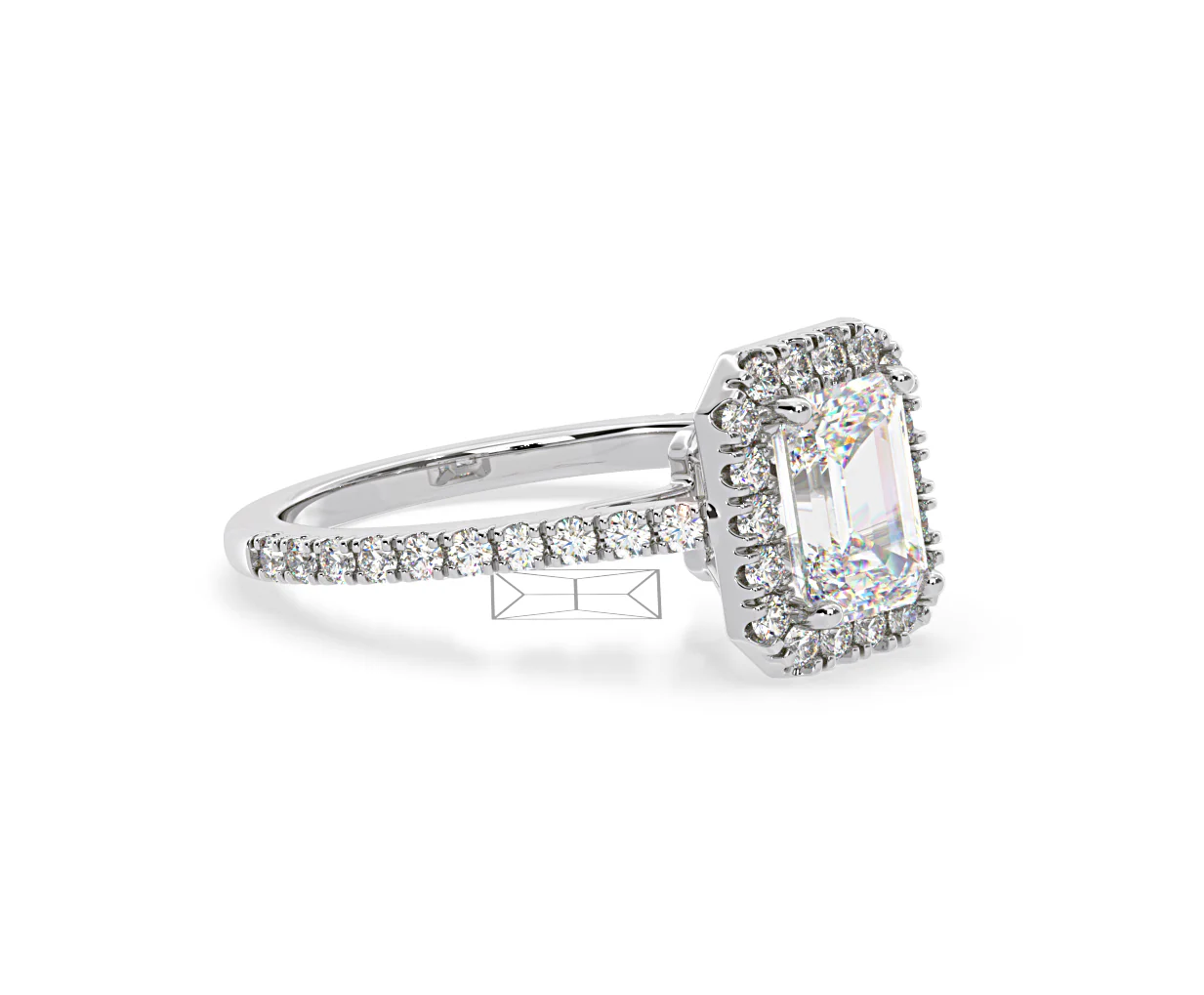 Annabelle Lab Diamond Halo Engagement Ring in Platinum 1.65ct F/VS1 - Image 156