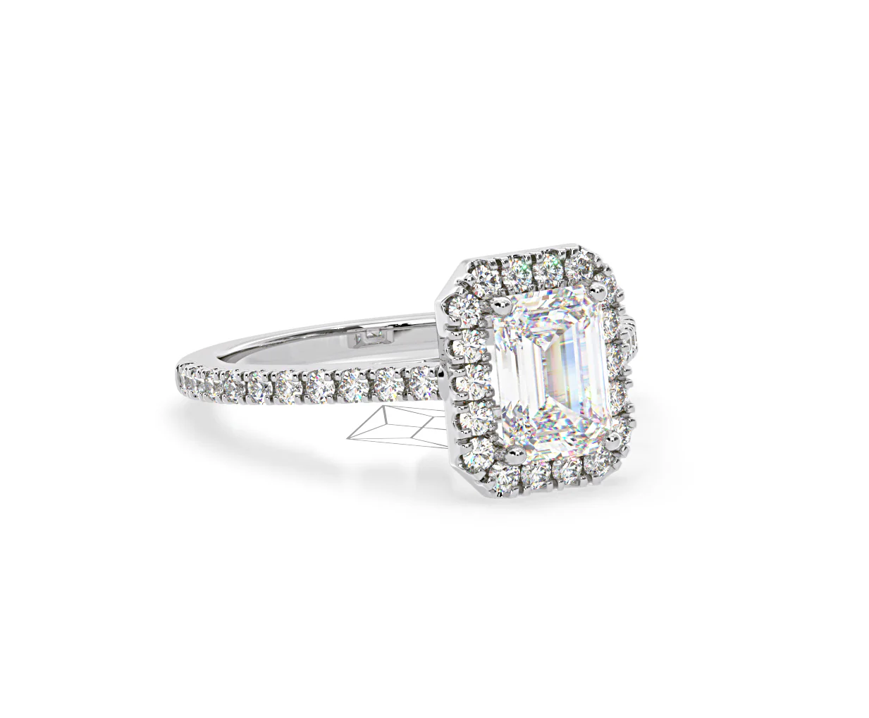 Annabelle Lab Diamond Halo Engagement Ring in Platinum 1.65ct F/VS1 - Image 160