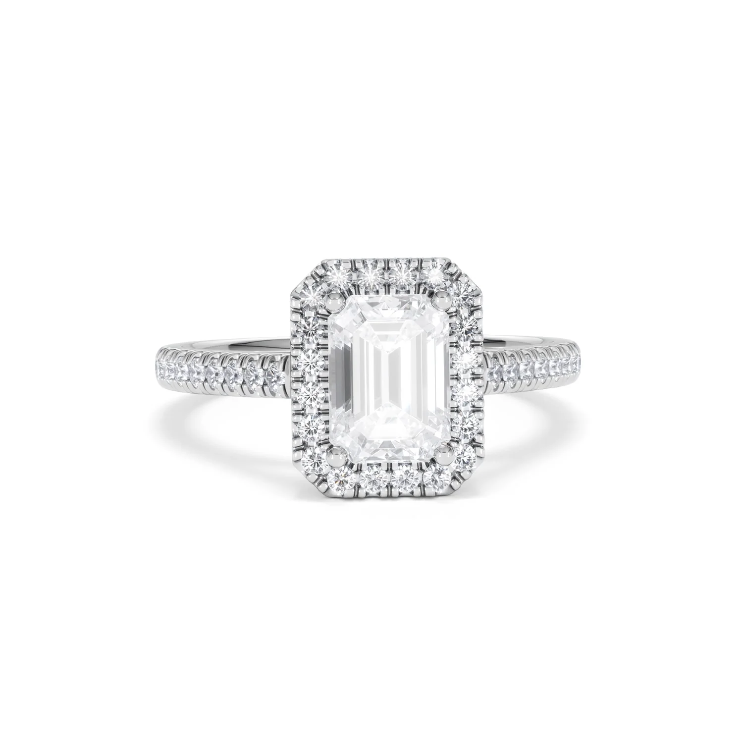 Annabelle Lab Diamond Halo Engagement Ring in Platinum 2.15ct F/VS1 - Image 12