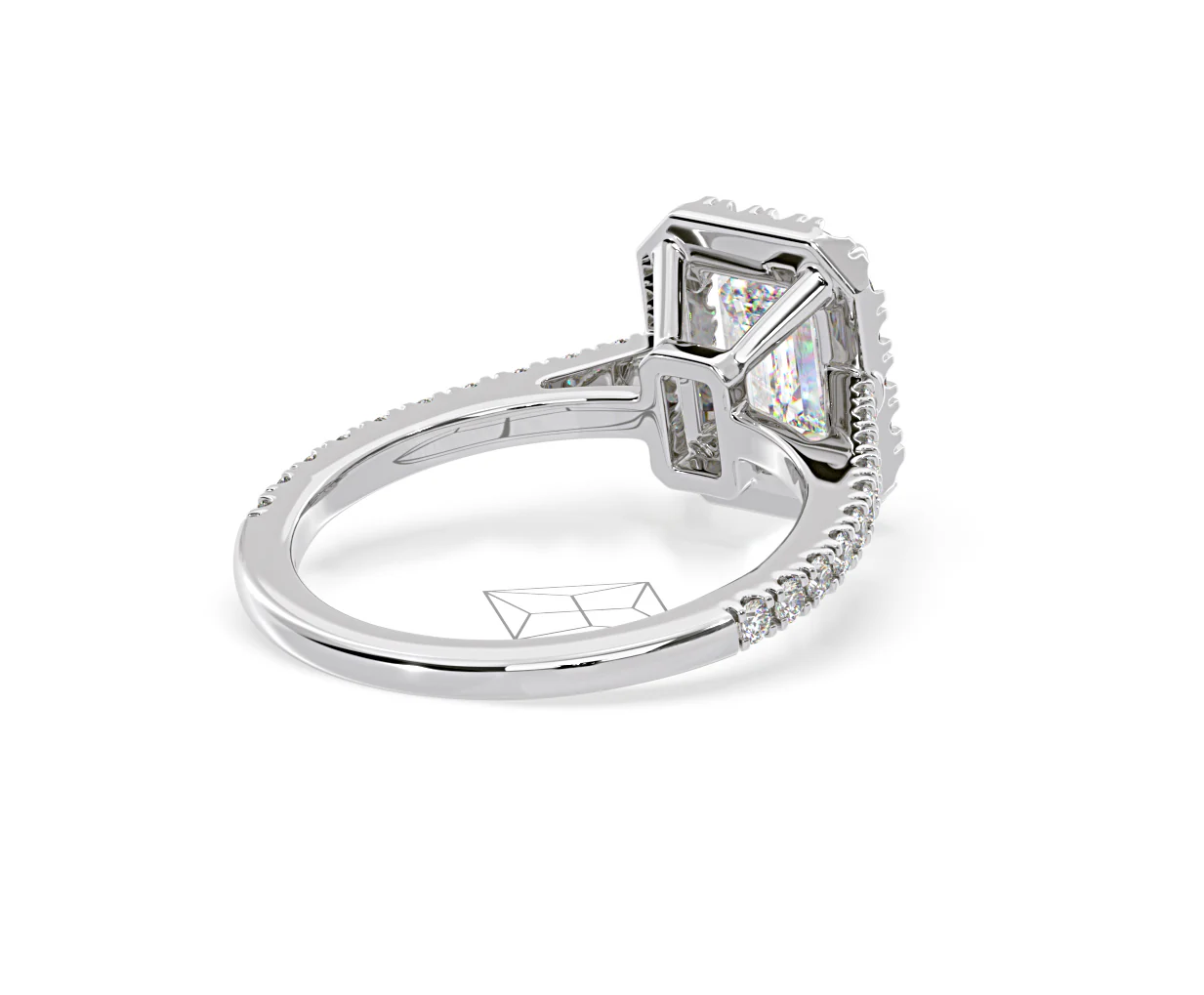 Annabelle Lab Diamond Halo Engagement Ring in Platinum 2.15ct F/VS1 - Image 134