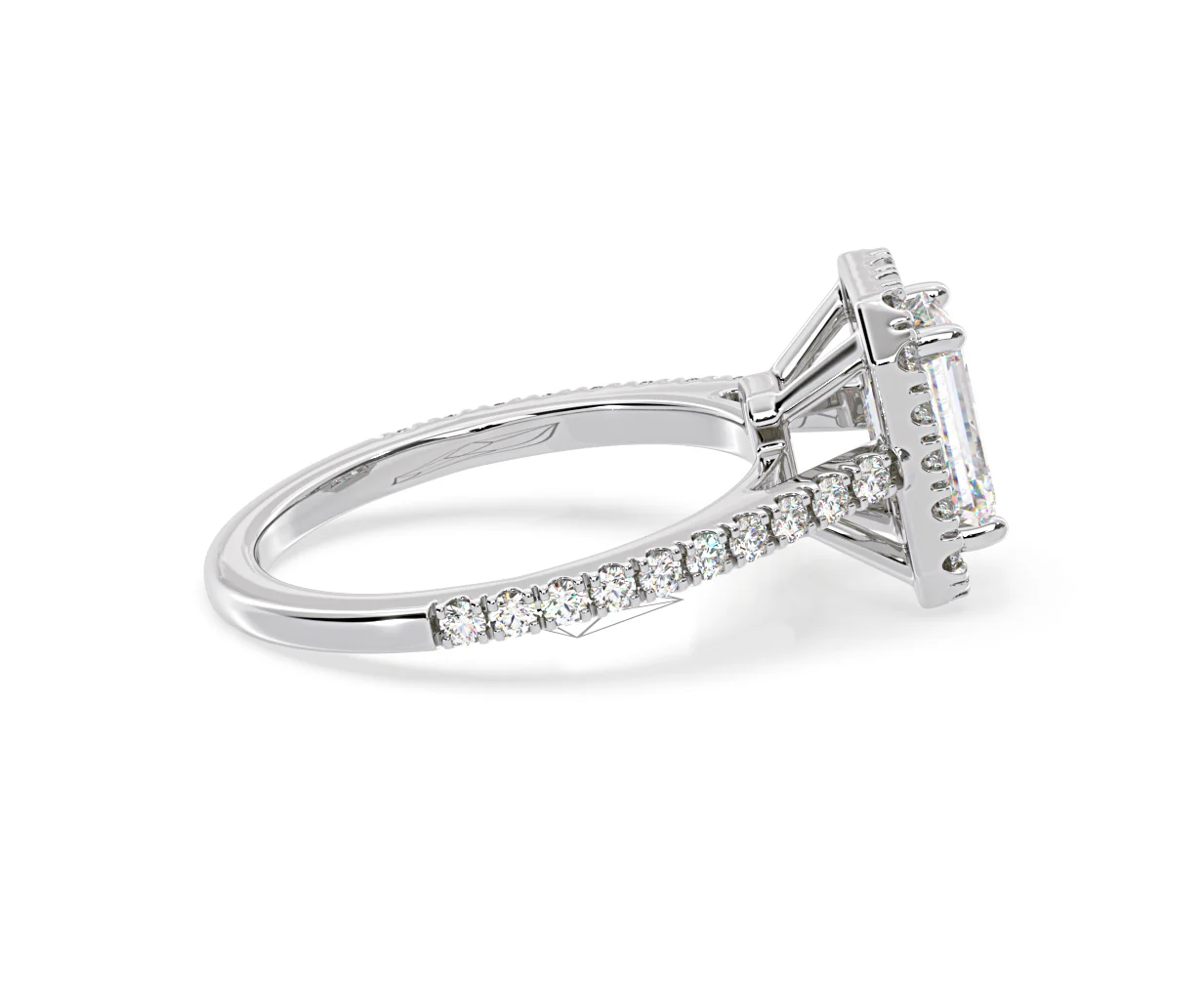 Annabelle Lab Diamond Halo Engagement Ring in Platinum 2.15ct F/VS1 - Image 145