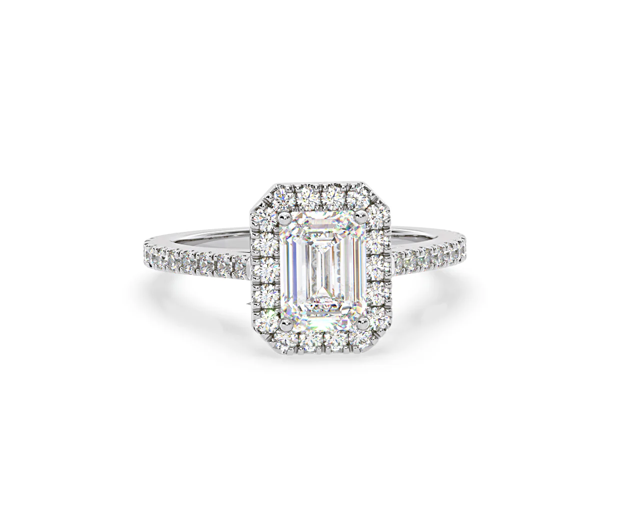 Annabelle Lab Diamond Halo Engagement Ring in Platinum 2.15ct F/VS1 - Image 165