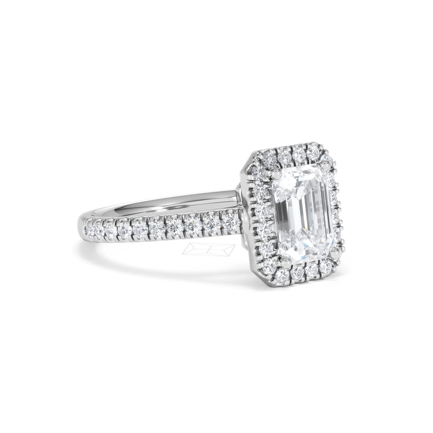 Annabelle Lab Diamond Halo Engagement Ring in Platinum 2.15ct F/VS1 - Image 19