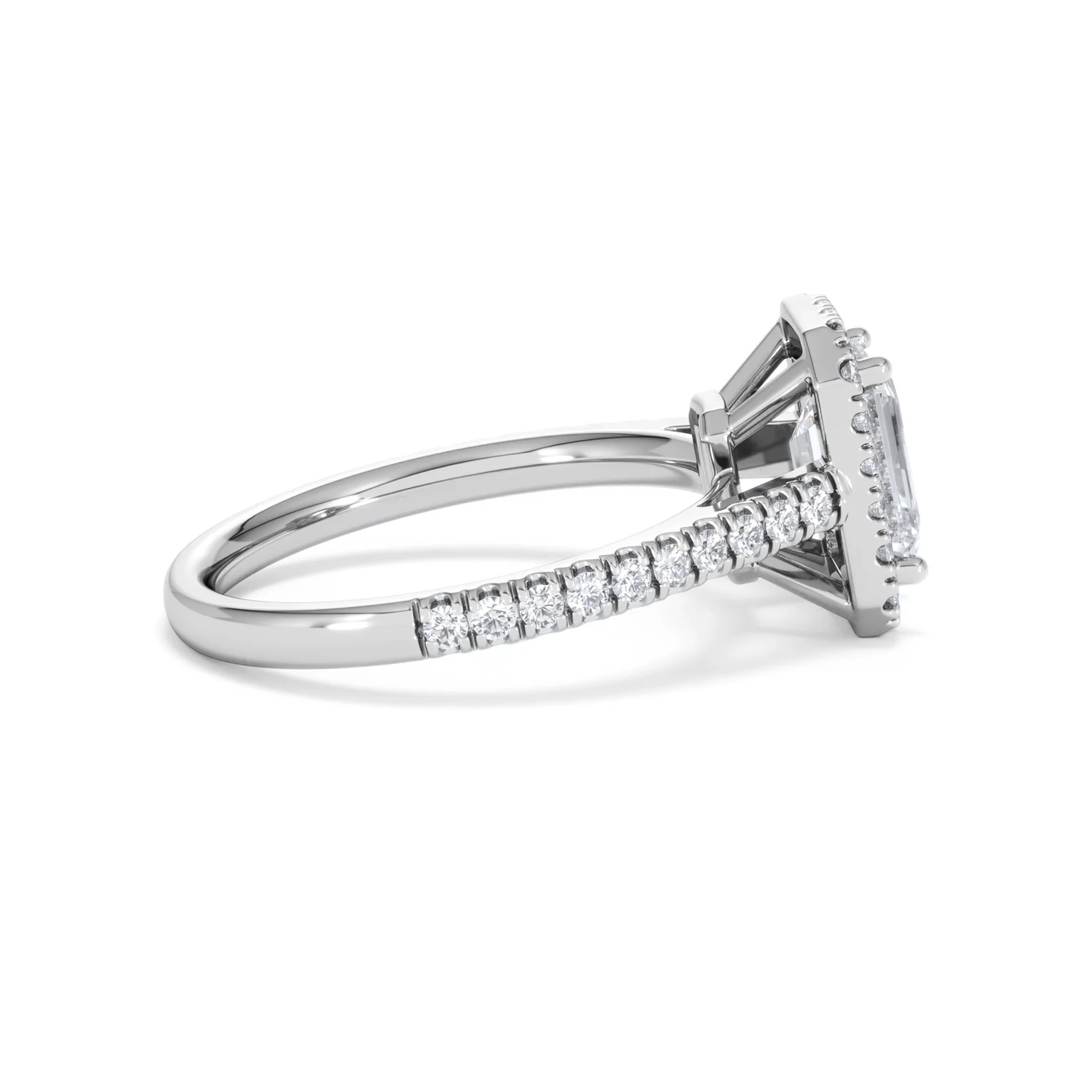 Annabelle Lab Diamond Halo Engagement Ring in Platinum 2.15ct F/VS1 - Image 32