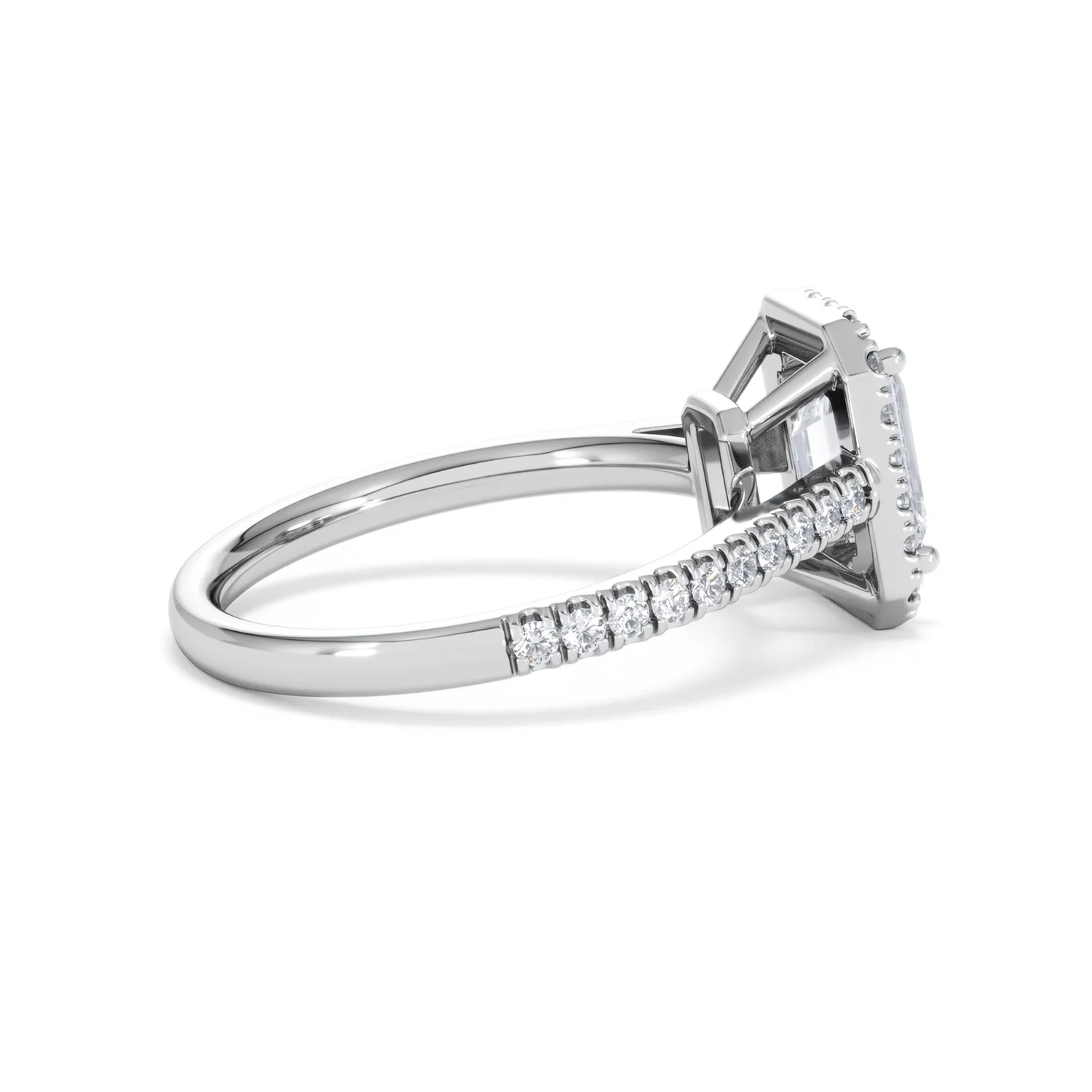 Annabelle Lab Diamond Halo Engagement Ring in Platinum 2.15ct F/VS1 - Image 35