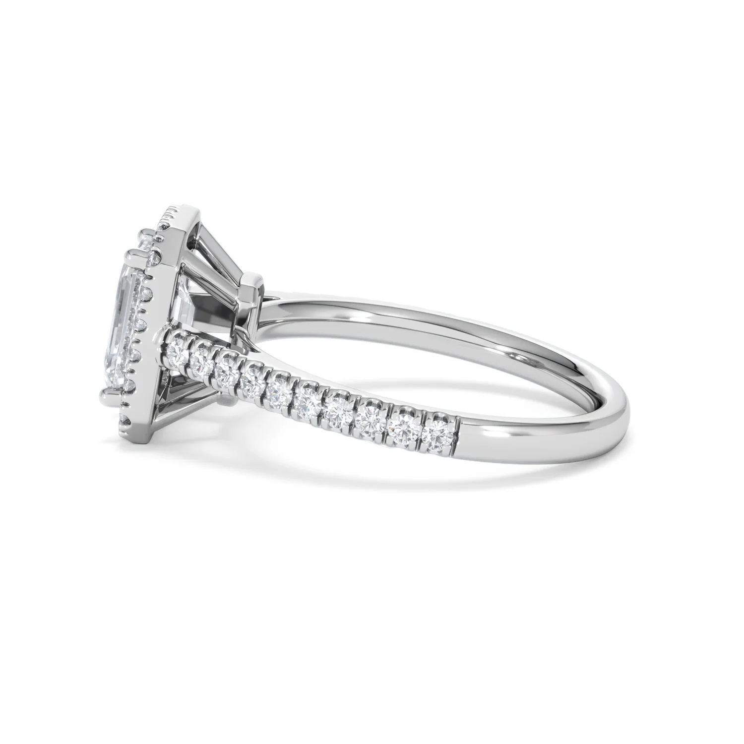 Annabelle Lab Diamond Halo Engagement Ring in Platinum 2.15ct F/VS1 - Image 70