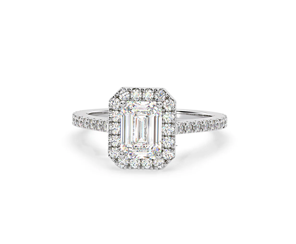 Annabelle Lab Diamond Halo Engagement Ring in Platinum 2.15ct F/VS1 - Image 8