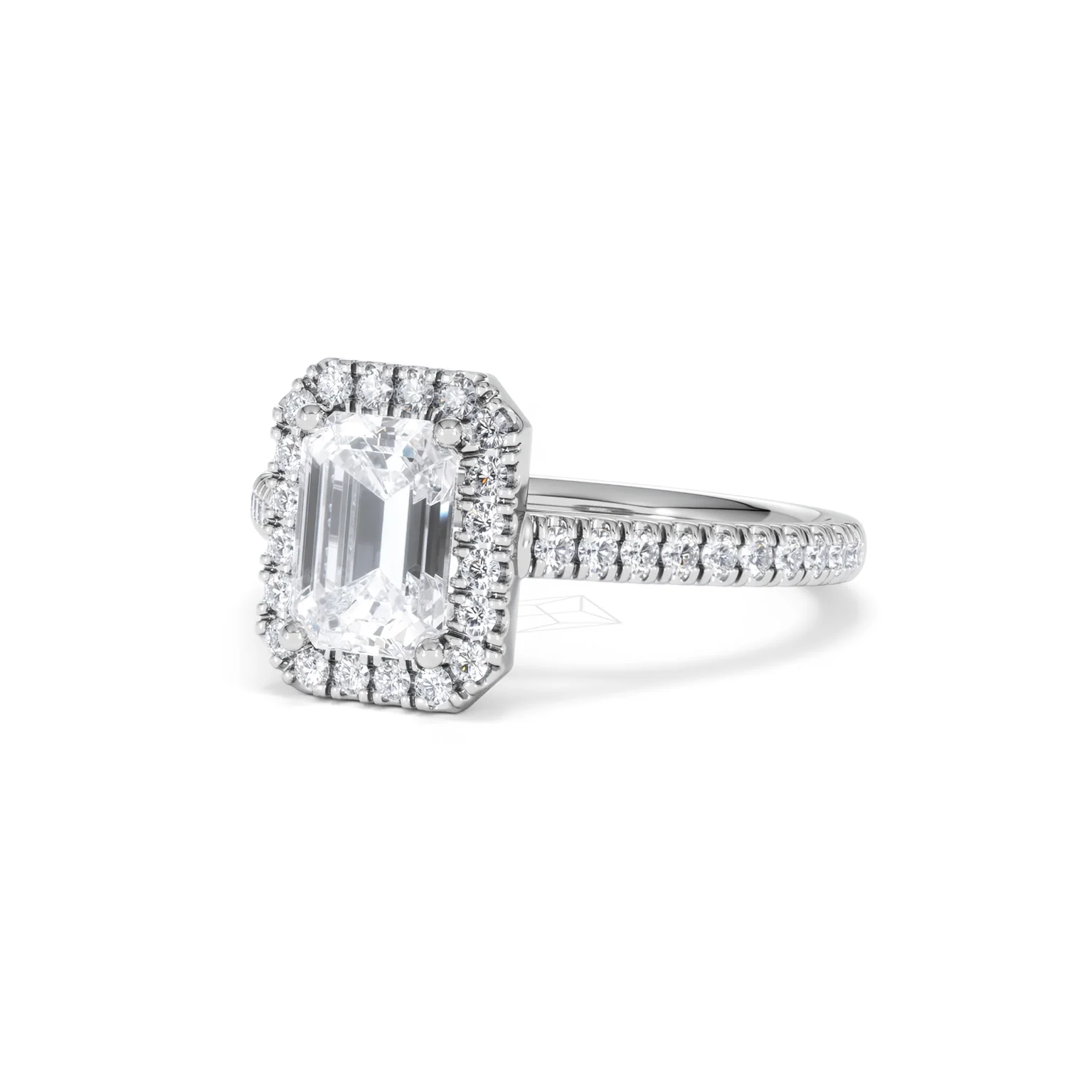 Annabelle Lab Diamond Halo Engagement Ring in Platinum 2.15ct F/VS1 - Image 85