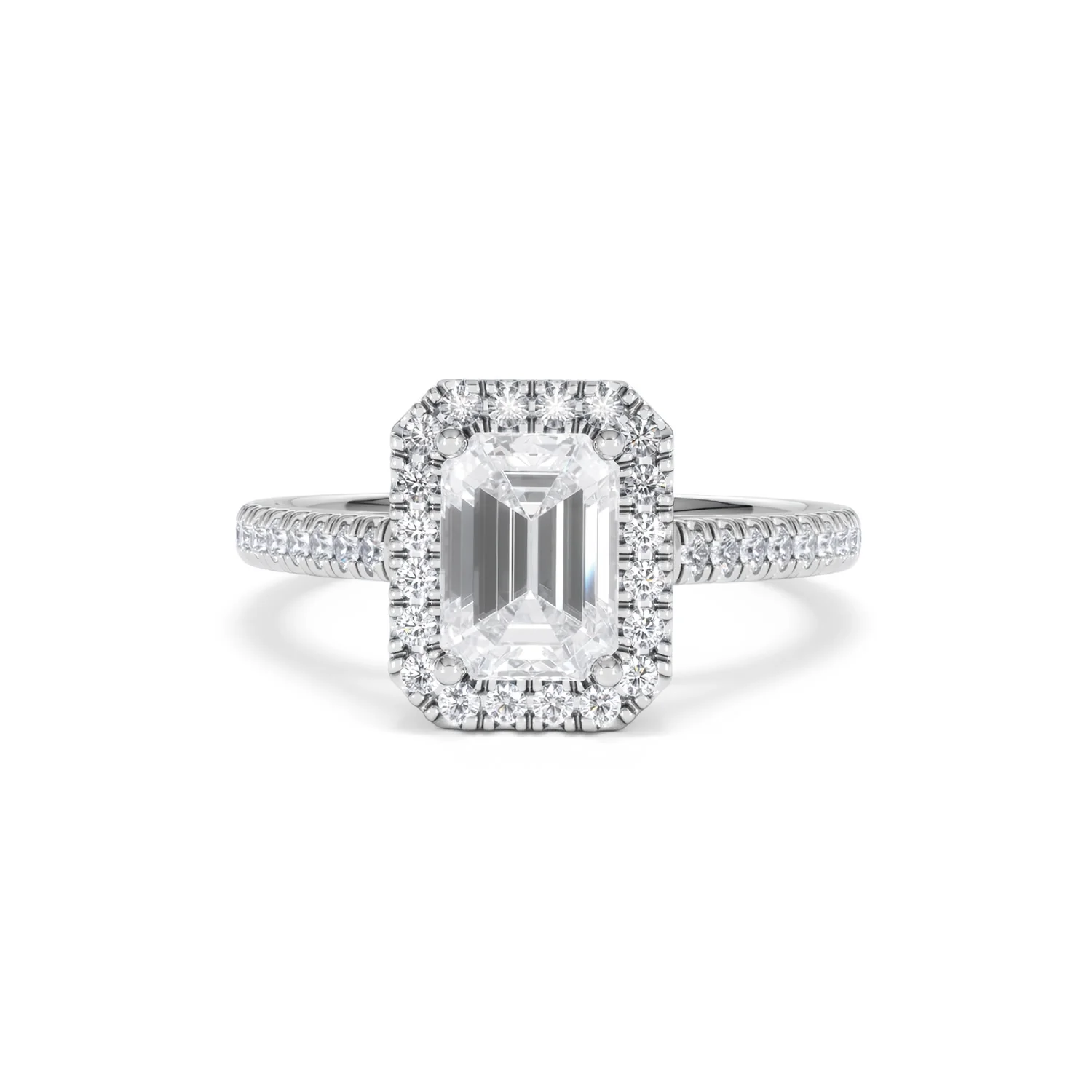 Annabelle Lab Diamond Halo Engagement Ring in Platinum 2.15ct F/VS1 - Image 90