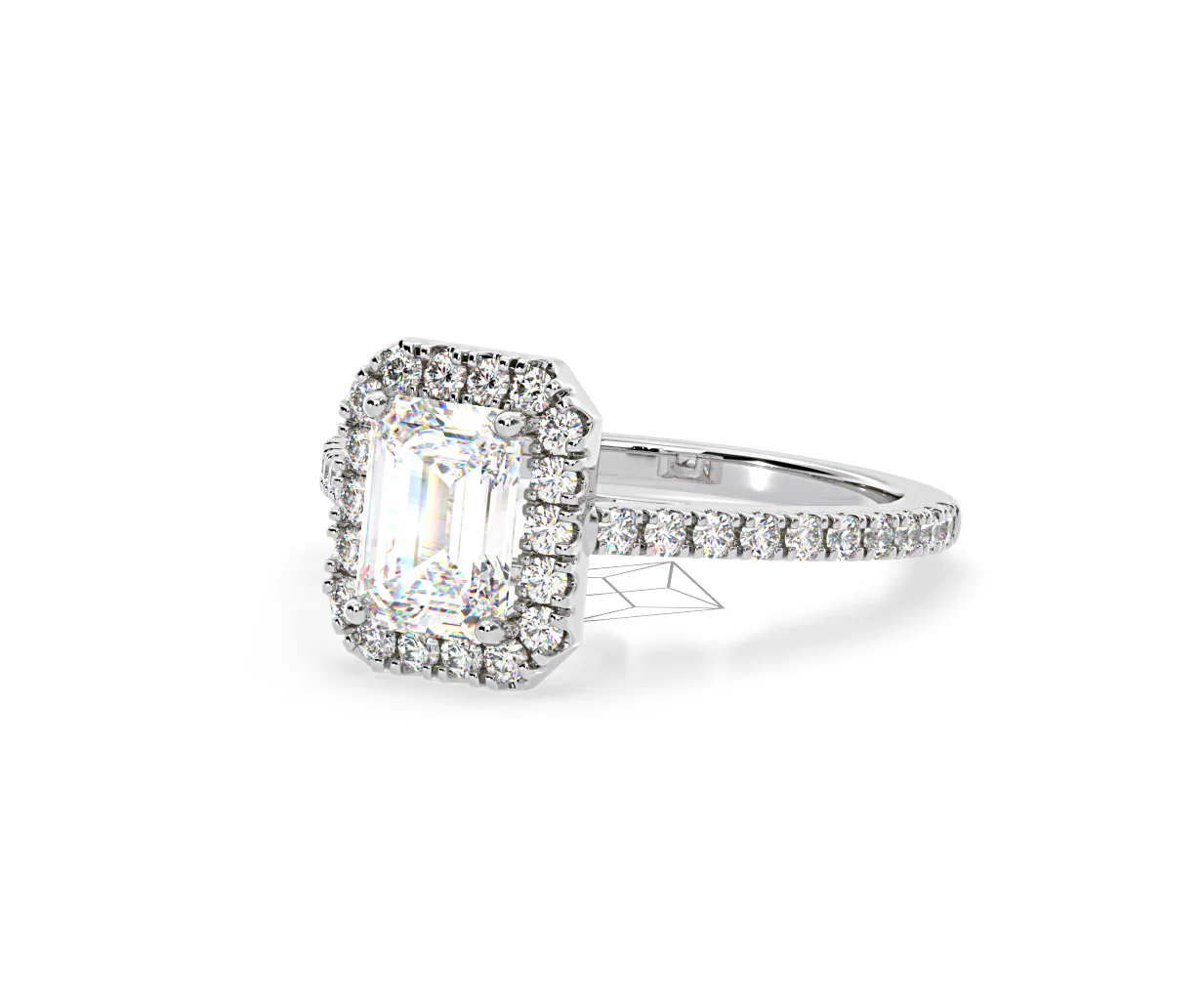 Annabelle Lab Diamond Halo Engagement Ring in Platinum 2.15ct F/VS1 - Image 93
