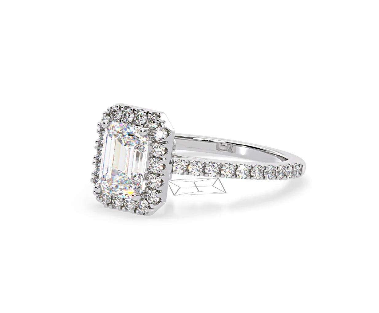Annabelle Lab Diamond Halo Engagement Ring in Platinum 2.15ct F/VS1 - Image 95
