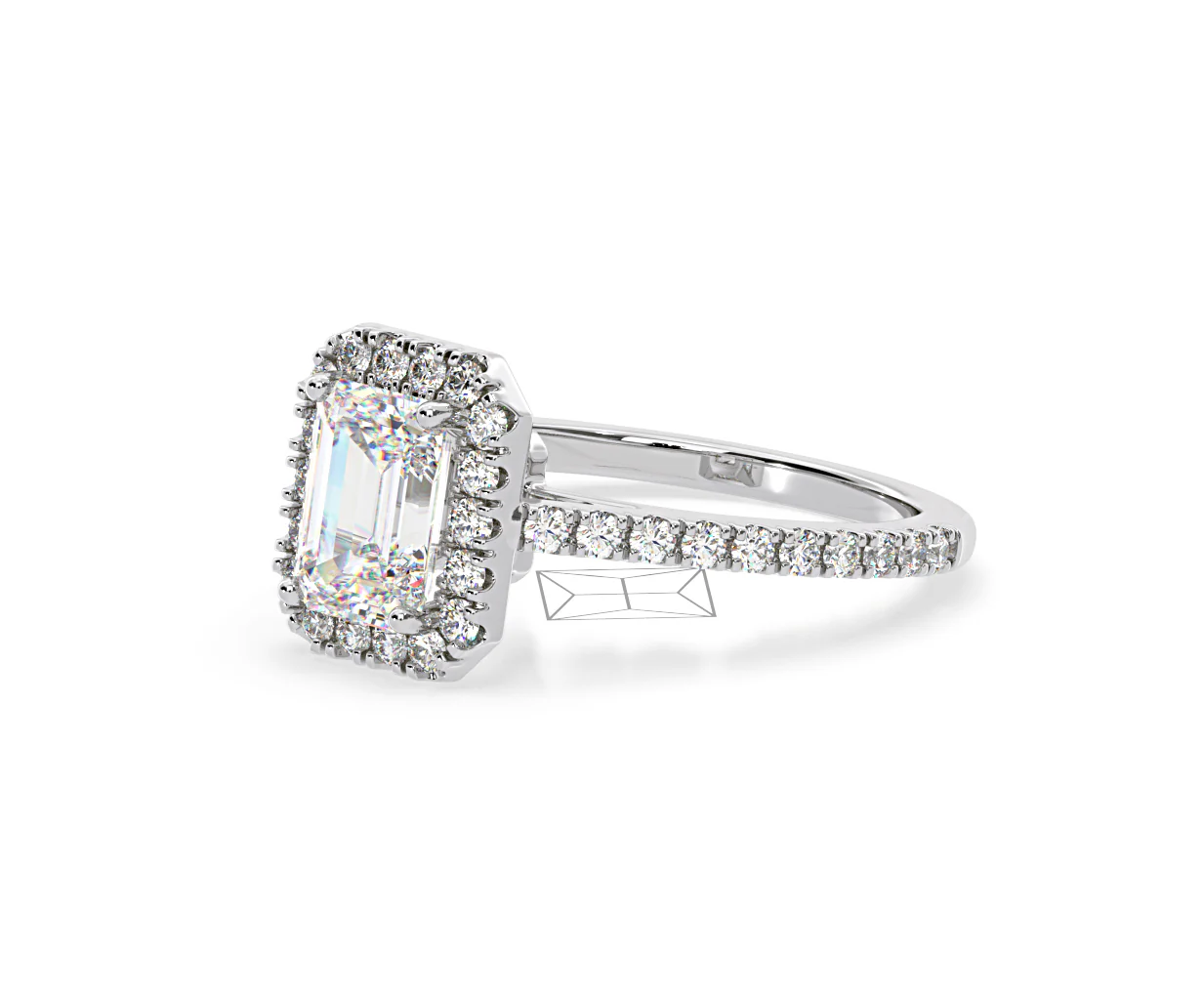 Annabelle Lab Diamond Halo Engagement Ring in Platinum 2.15ct F/VS1 - Image 96