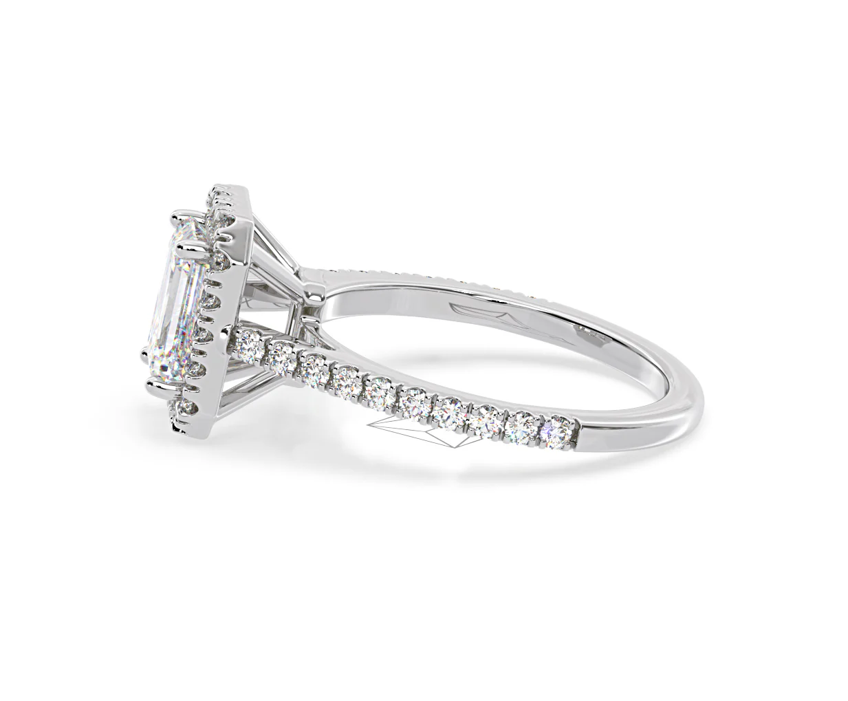 Annabelle Lab Diamond Halo Engagement Ring in Platinum 2.75ct F/VS1 - Image 106