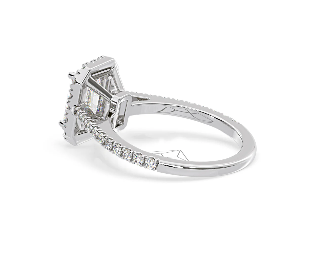 Annabelle Lab Diamond Halo Engagement Ring in Platinum 2.75ct F/VS1 - Image 114