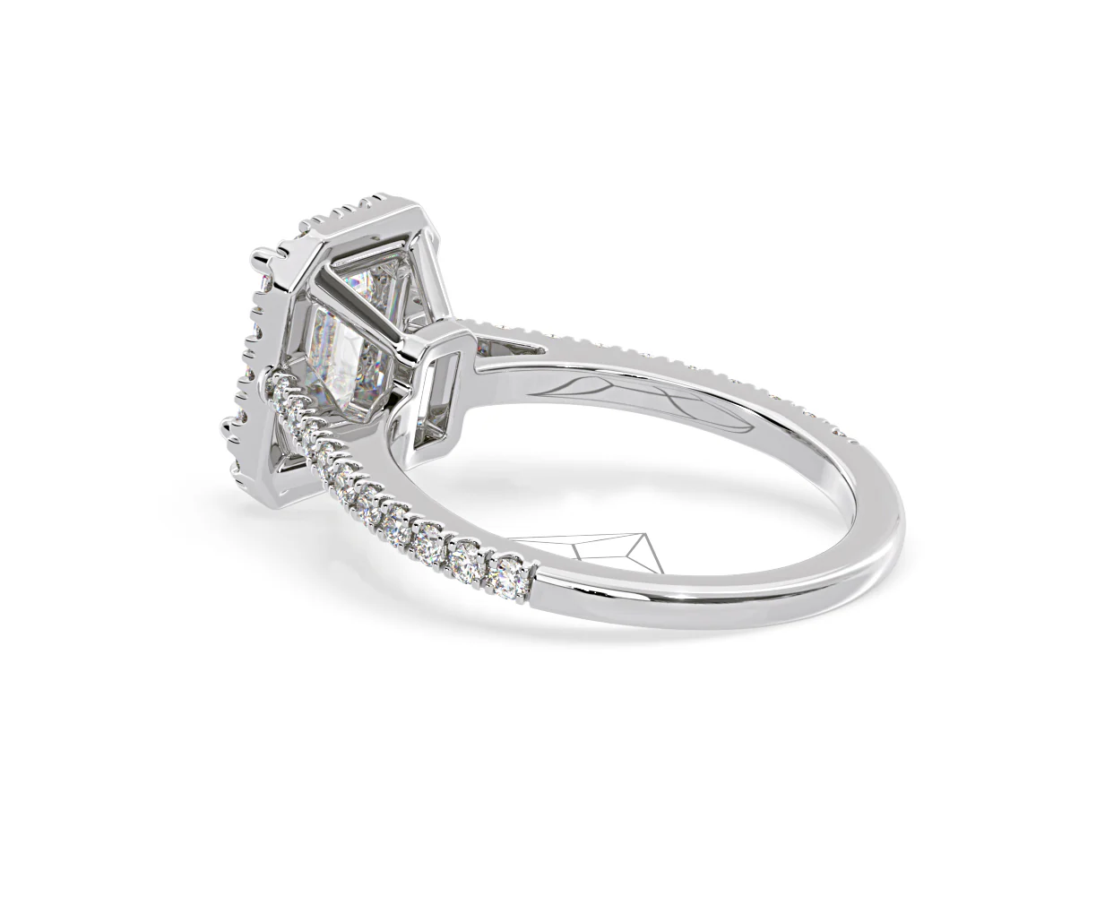 Annabelle Lab Diamond Halo Engagement Ring in Platinum 2.75ct F/VS1 - Image 115