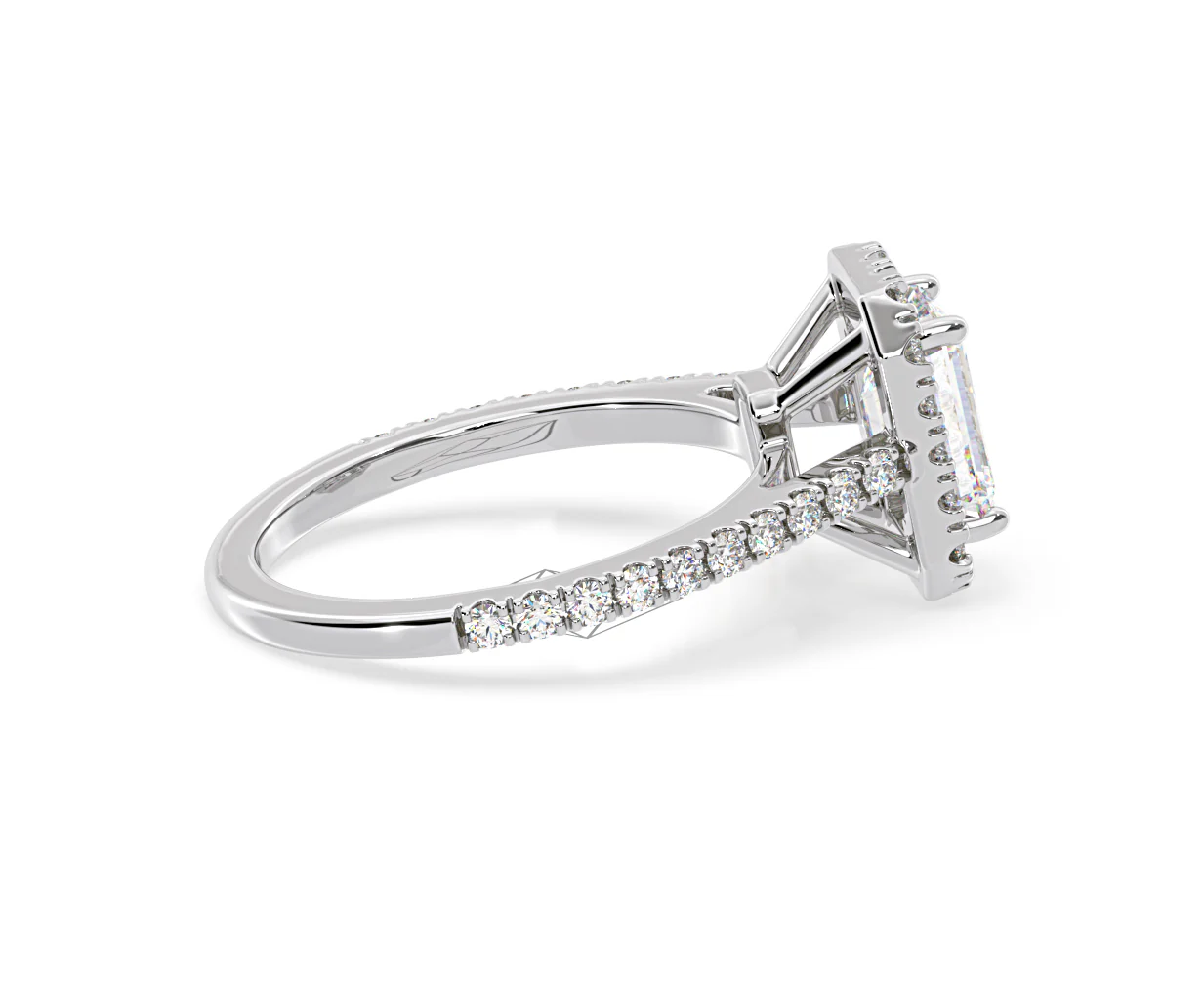 Annabelle Lab Diamond Halo Engagement Ring in Platinum 2.75ct F/VS1 - Image 144