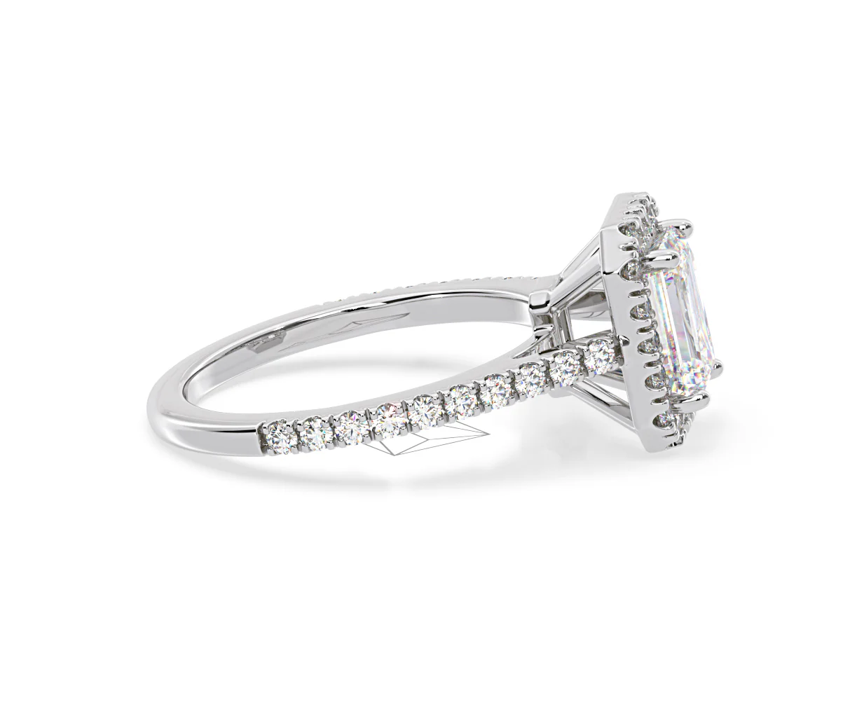 Annabelle Lab Diamond Halo Engagement Ring in Platinum 2.75ct F/VS1 - Image 148