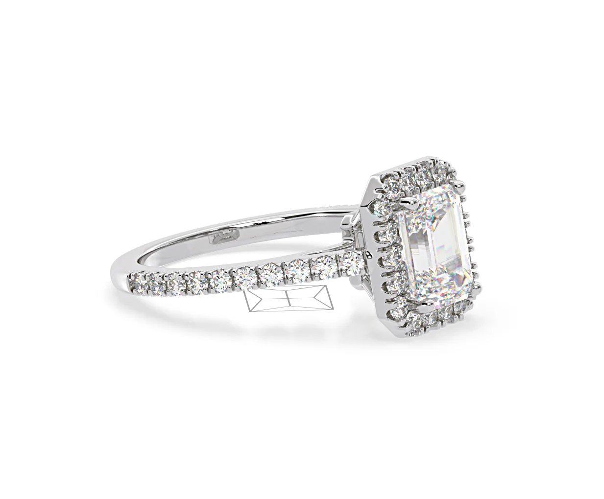Annabelle Lab Diamond Halo Engagement Ring in Platinum 2.75ct F/VS1 - Image 155