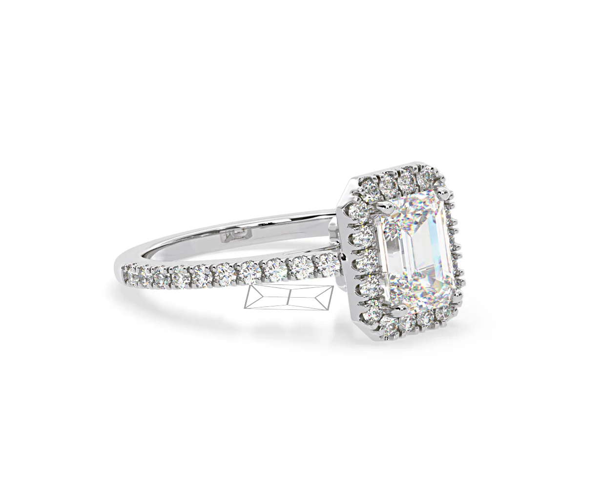 Annabelle Lab Diamond Halo Engagement Ring in Platinum 2.75ct F/VS1 - Image 157