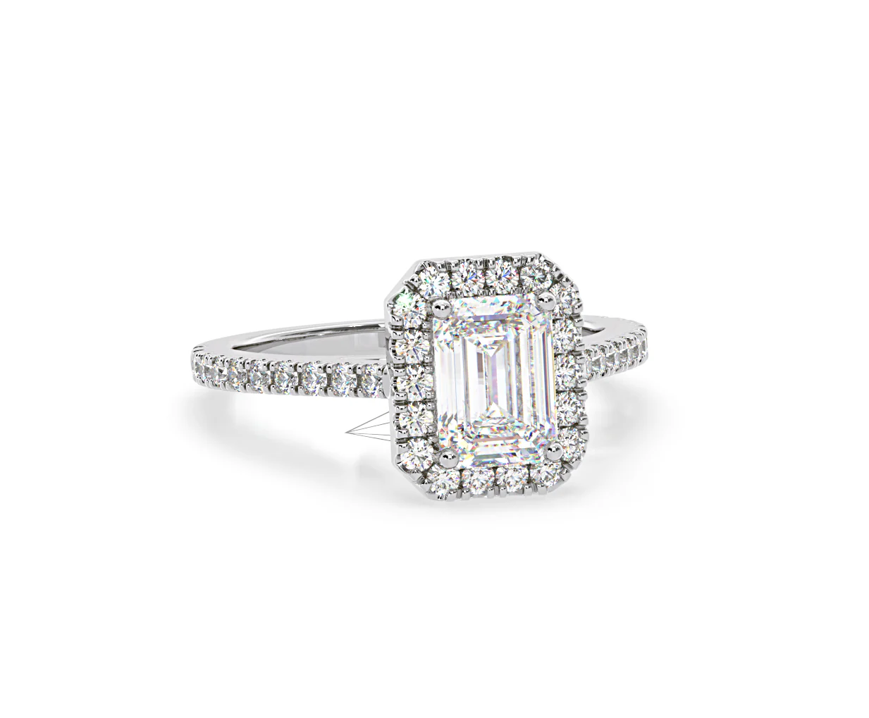 Annabelle Lab Diamond Halo Engagement Ring in Platinum 2.75ct F/VS1 - Image 163