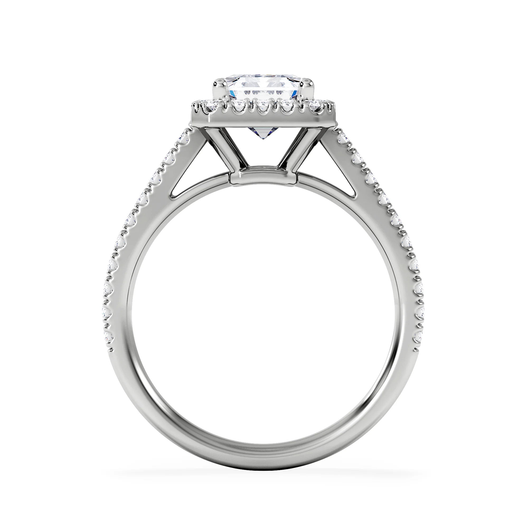 Annabelle Lab Diamond Halo Engagement Ring in Platinum 2.75ct F/VS1 - Image 3