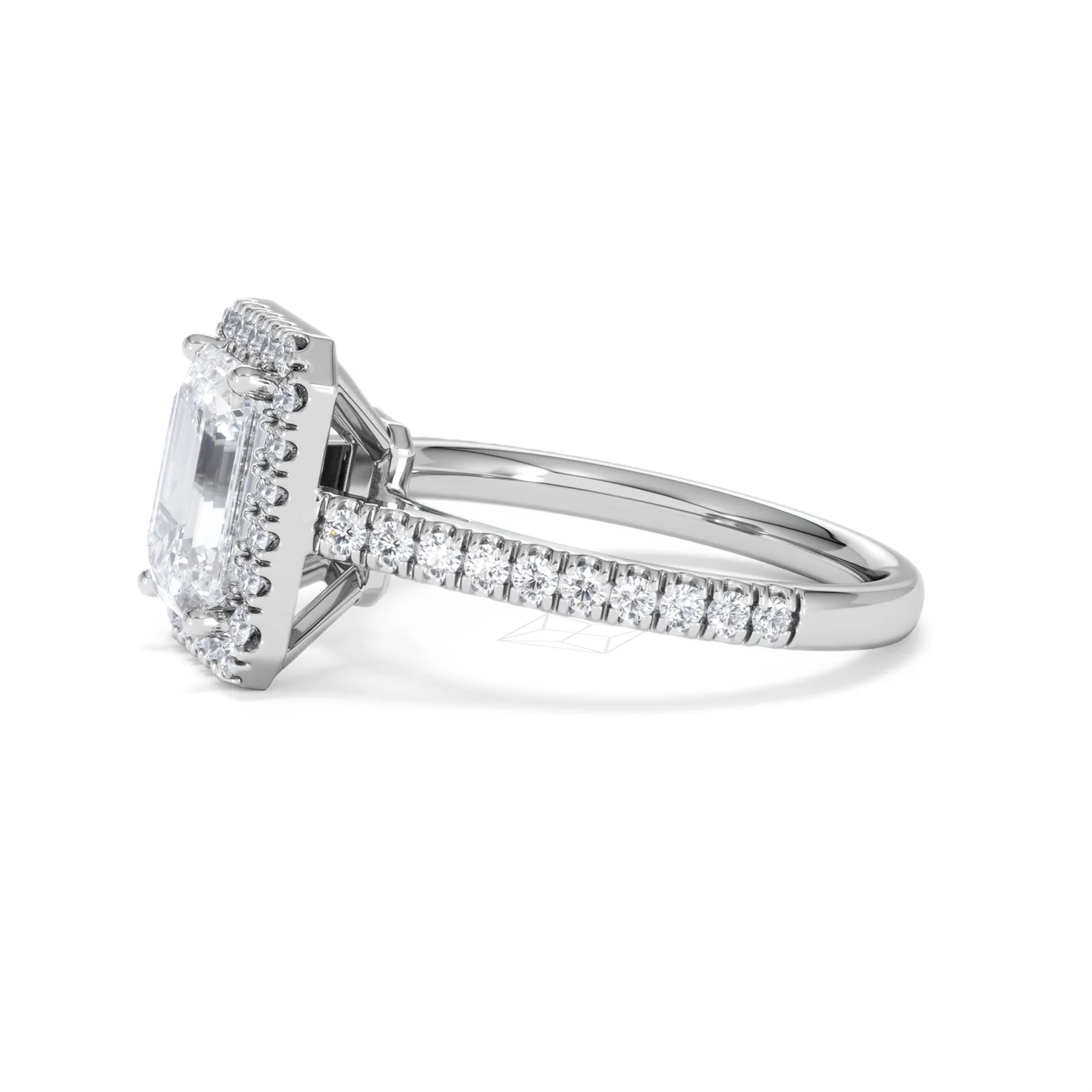 Annabelle Lab Diamond Halo Engagement Ring in Platinum 2.75ct F/VS1 - Image 75