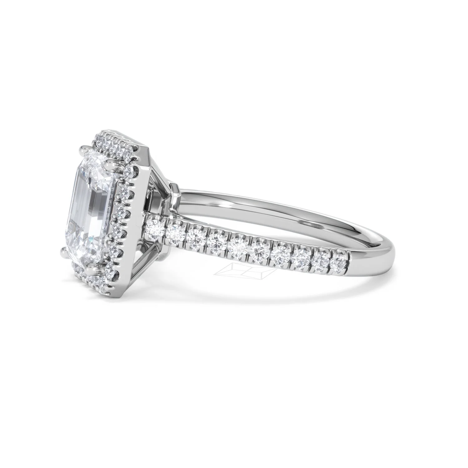 Annabelle Lab Diamond Halo Engagement Ring in Platinum 2.75ct F/VS1 - Image 76