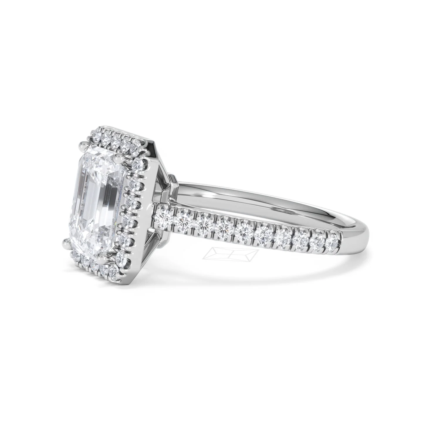 Annabelle Lab Diamond Halo Engagement Ring in Platinum 2.75ct F/VS1 - Image 78