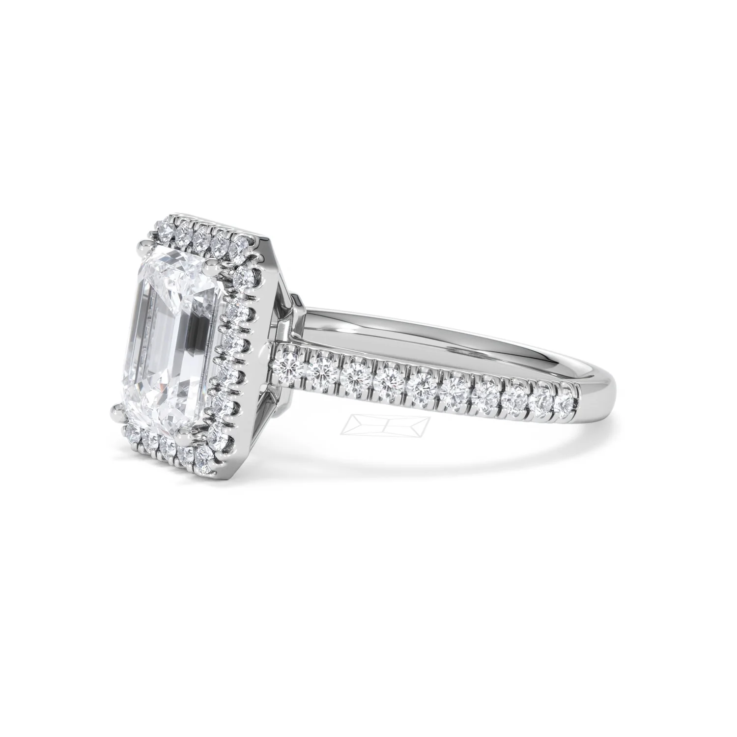 Annabelle Lab Diamond Halo Engagement Ring in Platinum 2.75ct F/VS1 - Image 79